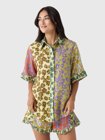 Alemais Women's Patty Spliced Shirt - Saint Bernard