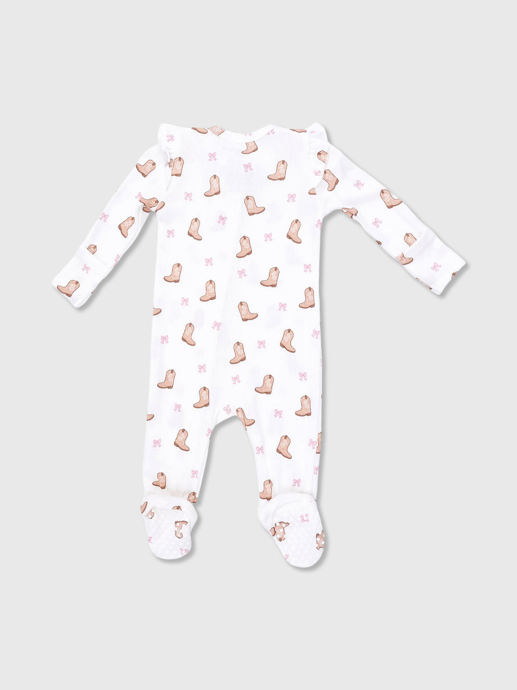 Angel Dear Baby Girls' 2-Way Zipper Ruffle Sleeve Footie