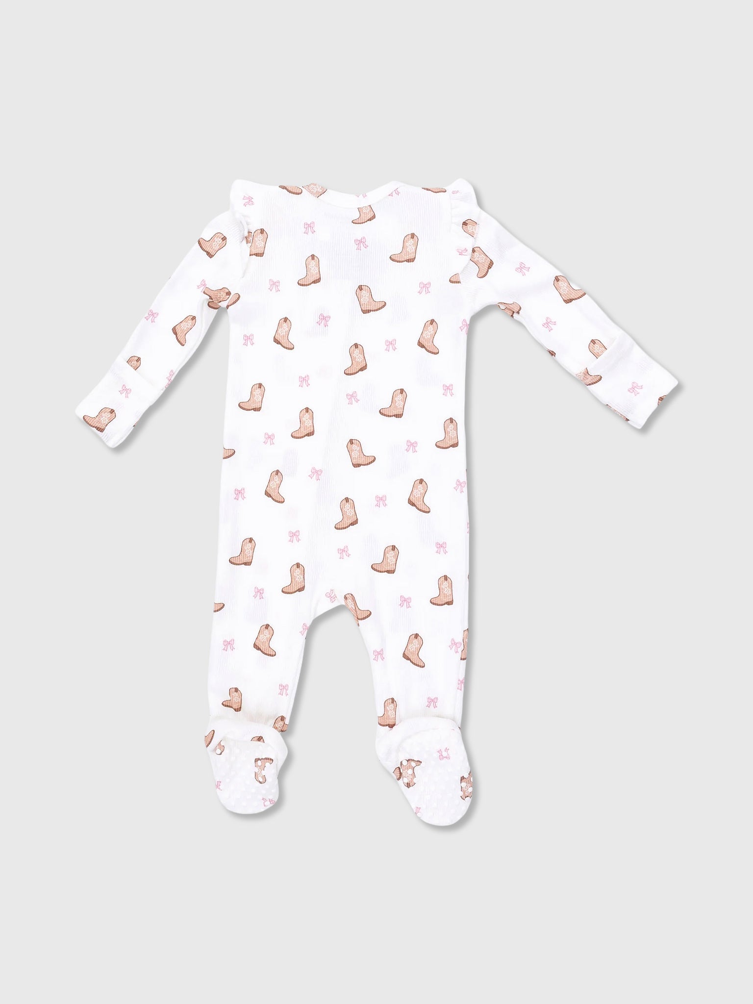 Angel Dear Baby Girls' 2-Way Zipper Ruffle Sleeve Footie