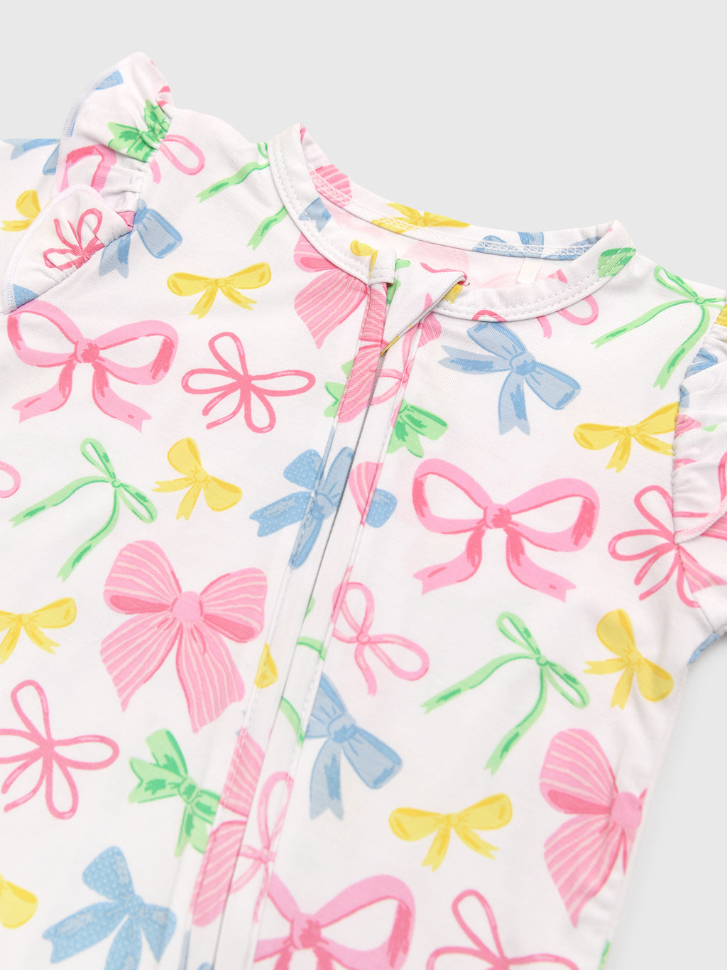 Angel Dear Baby Girls' 2-Way Zipper Ruffle Sleeve Footie - Saint Bernard