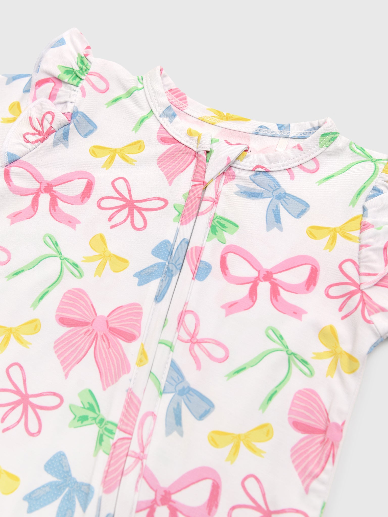 Angel Dear Baby Girls' 2-Way Zipper Ruffle Sleeve Footie - Saint Bernard