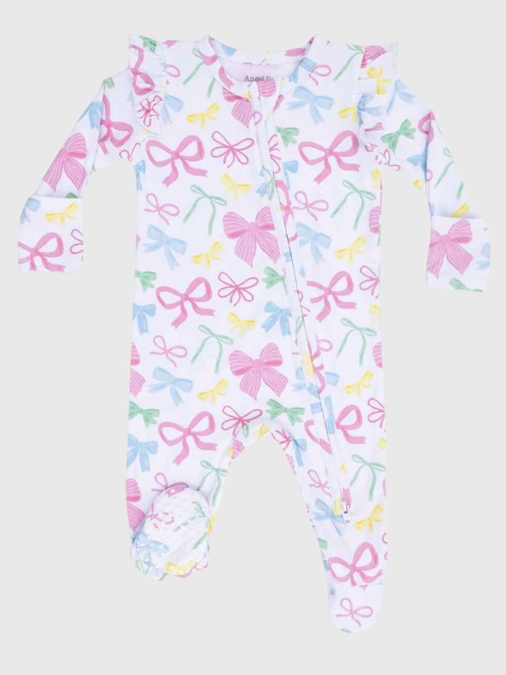 Angel Dear Baby Girls' 2-Way Zipper Ruffle Sleeve Footie - Saint Bernard