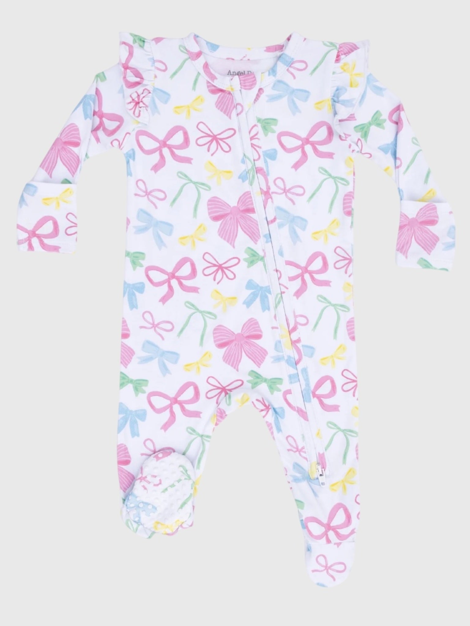 Angel Dear Baby Girls' 2-Way Zipper Ruffle Sleeve Footie - Saint Bernard