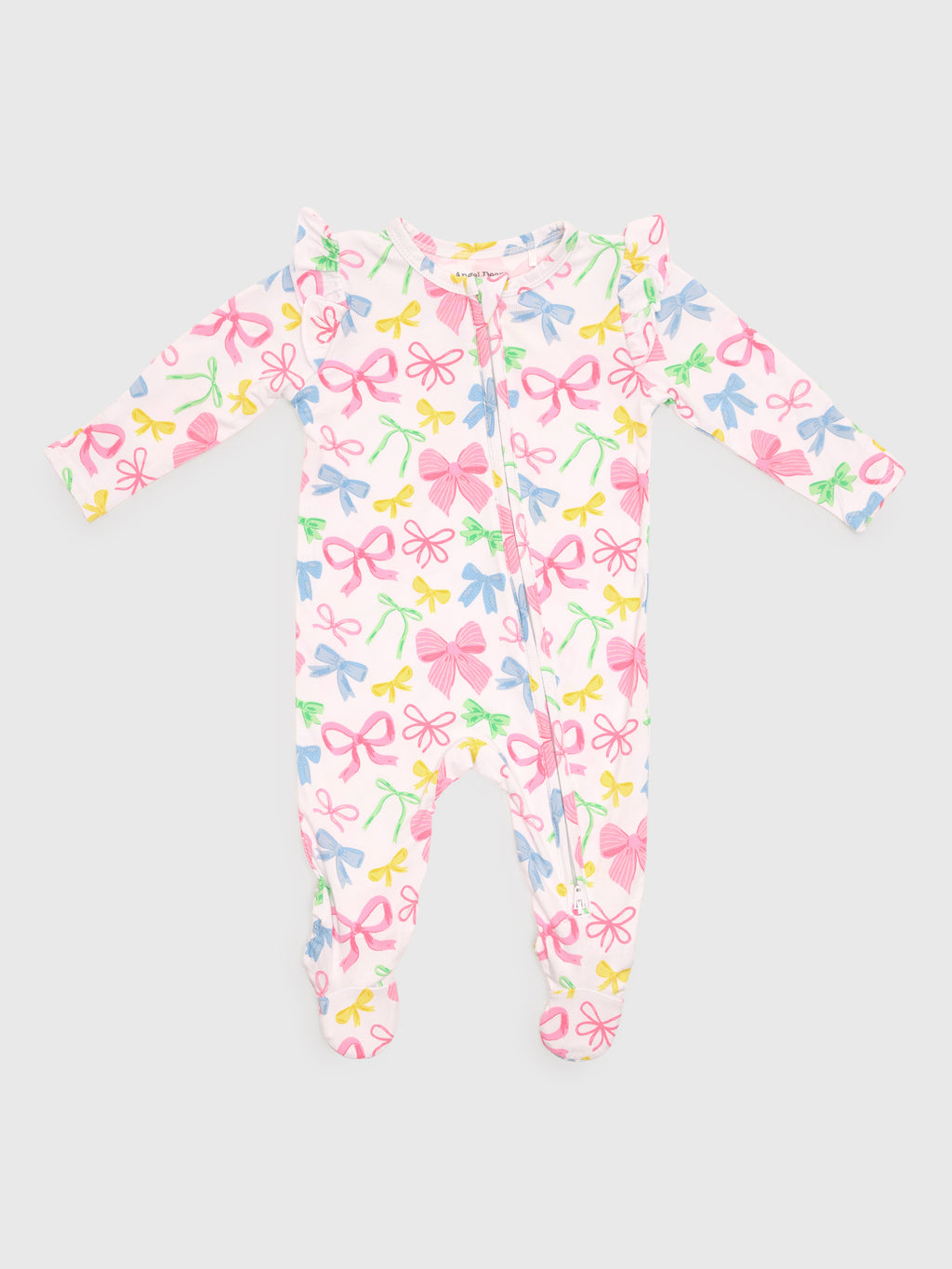 Angel Dear Baby Girls' 2-Way Zipper Ruffle Sleeve Footie - Saint Bernard