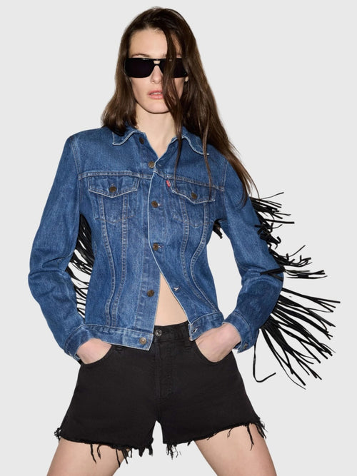 Re/Done Women's Levi's Fringe Trucker Jacket