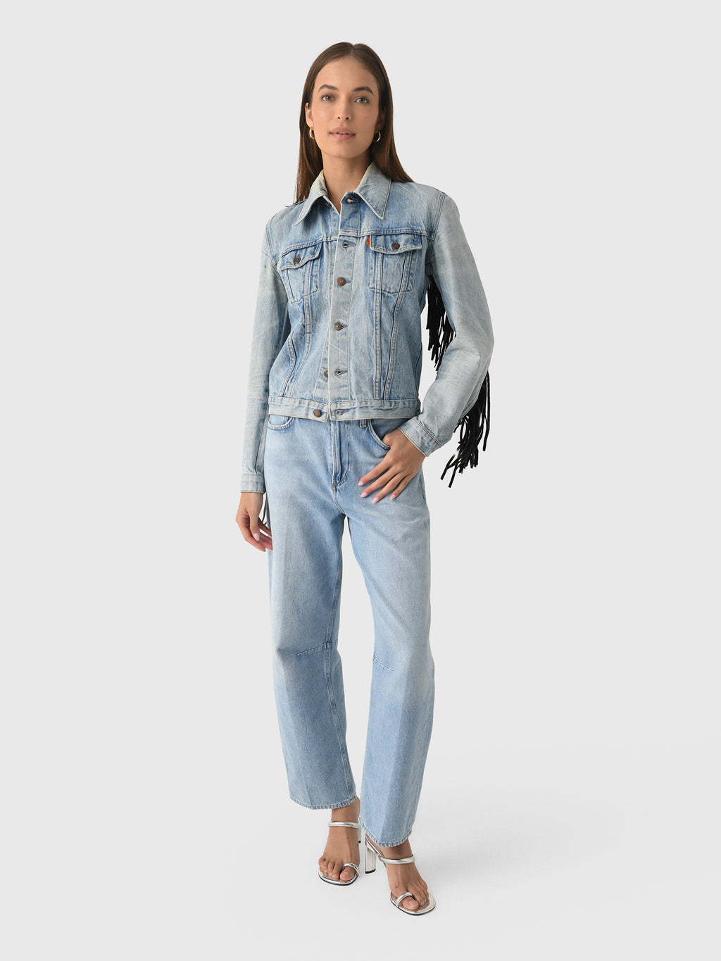Re/Done Women's Levi's Fringe Trucker Jacket - Saint Bernard