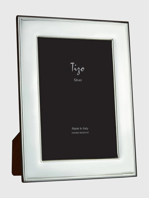 TIZO Wide Plain Italian Silverplate 5x7 Photo Frame