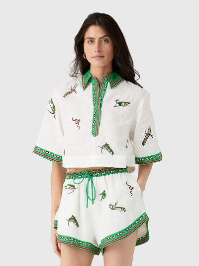Alemais Women's Wanda Embroidered Shirt - Saint Bernard