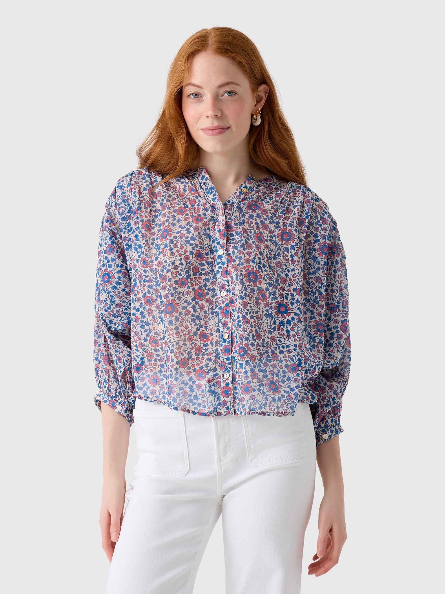 M.A.B.E. Women's Della Print Top - Saint Bernard