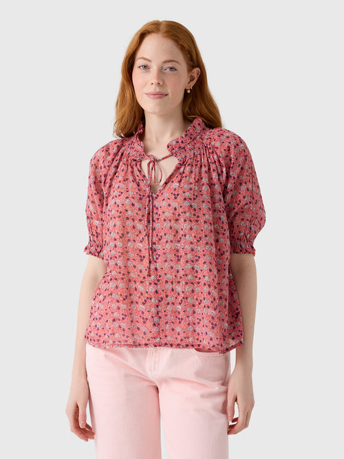 M.A.B.E Women's Darla Print Short Sleeve Top