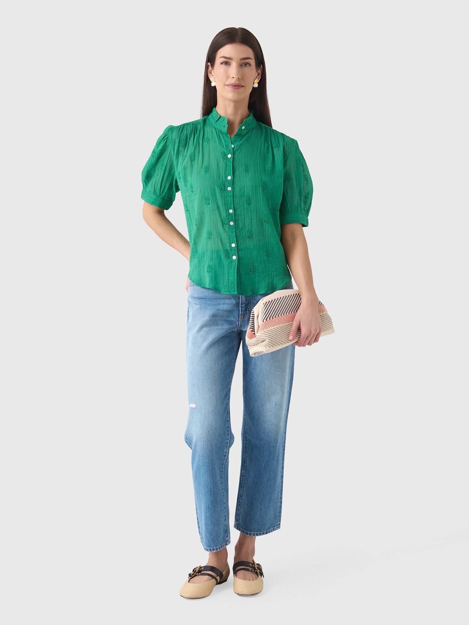 M.A.B.E Women's Frani Short Sleeve Top - Saint Bernard