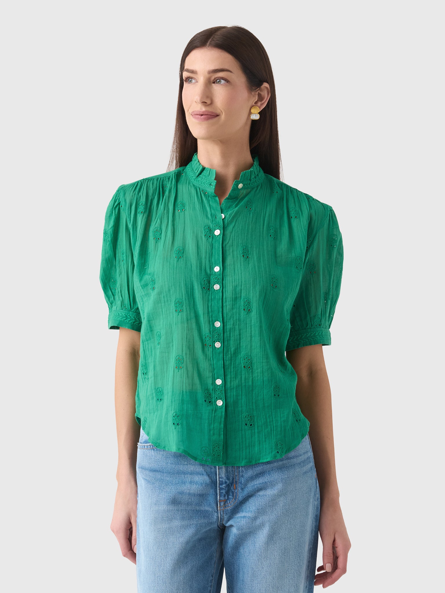 M.A.B.E Women's Frani Short Sleeve Top - Saint Bernard