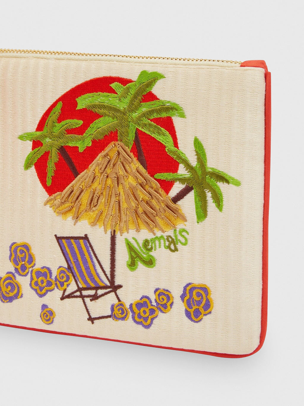 Alemais Island Cove Embroidered Clutch