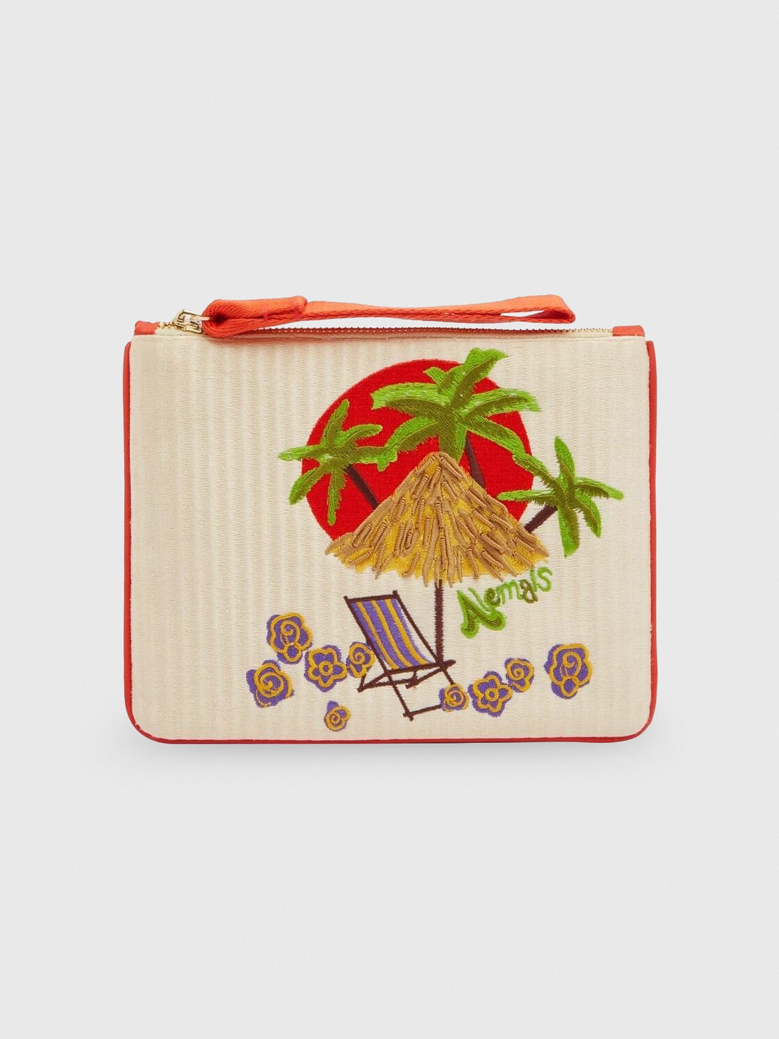 Alemais Island Cove Embroidered Clutch