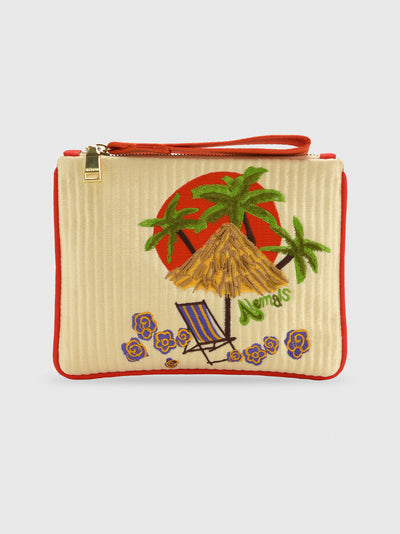 Alemais Island Cove Embroidered Clutch - Saint Bernard
