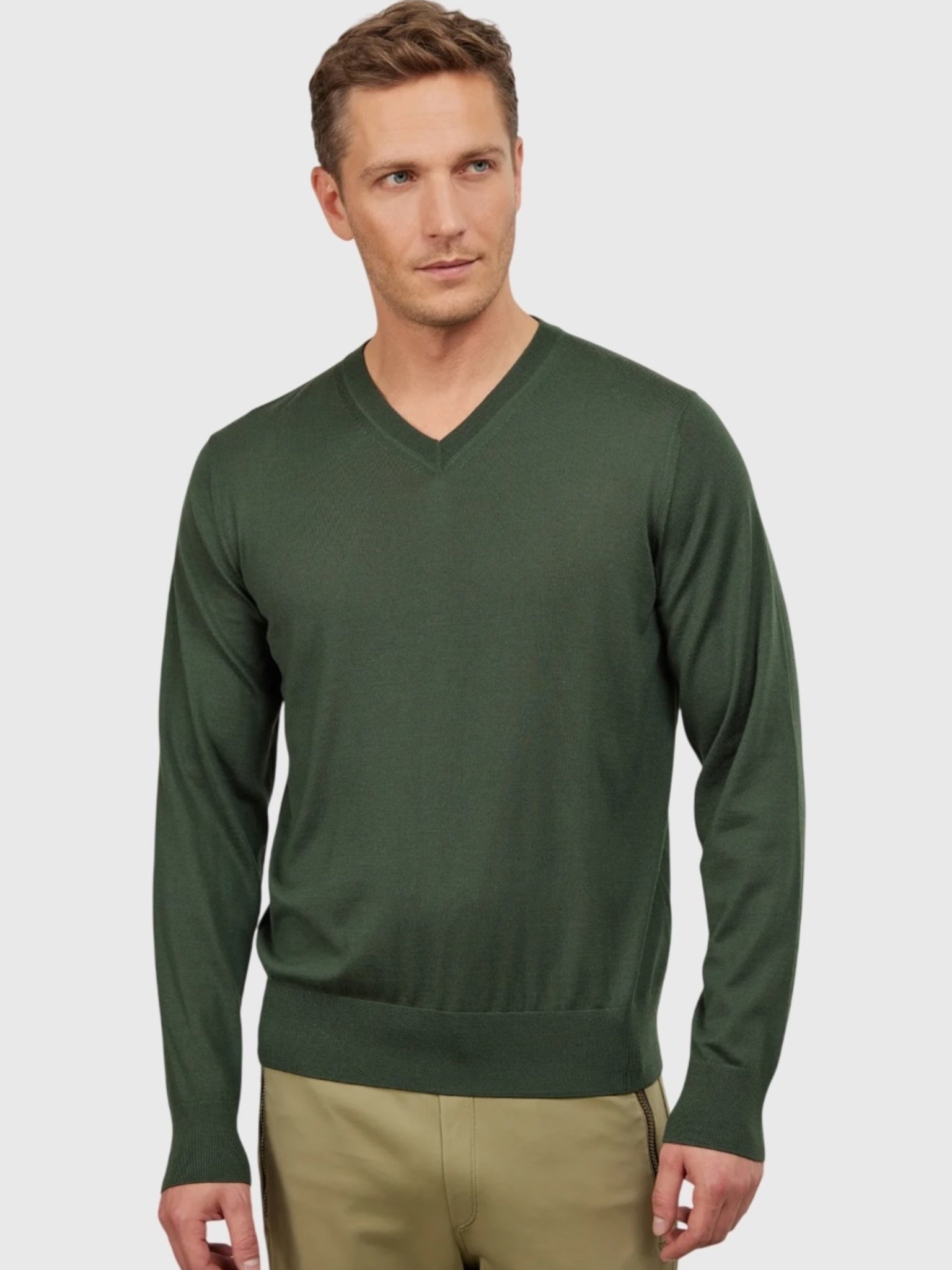 Frauenschuh Men's Roy V-Neck Knit Sweater - Saint Bernard