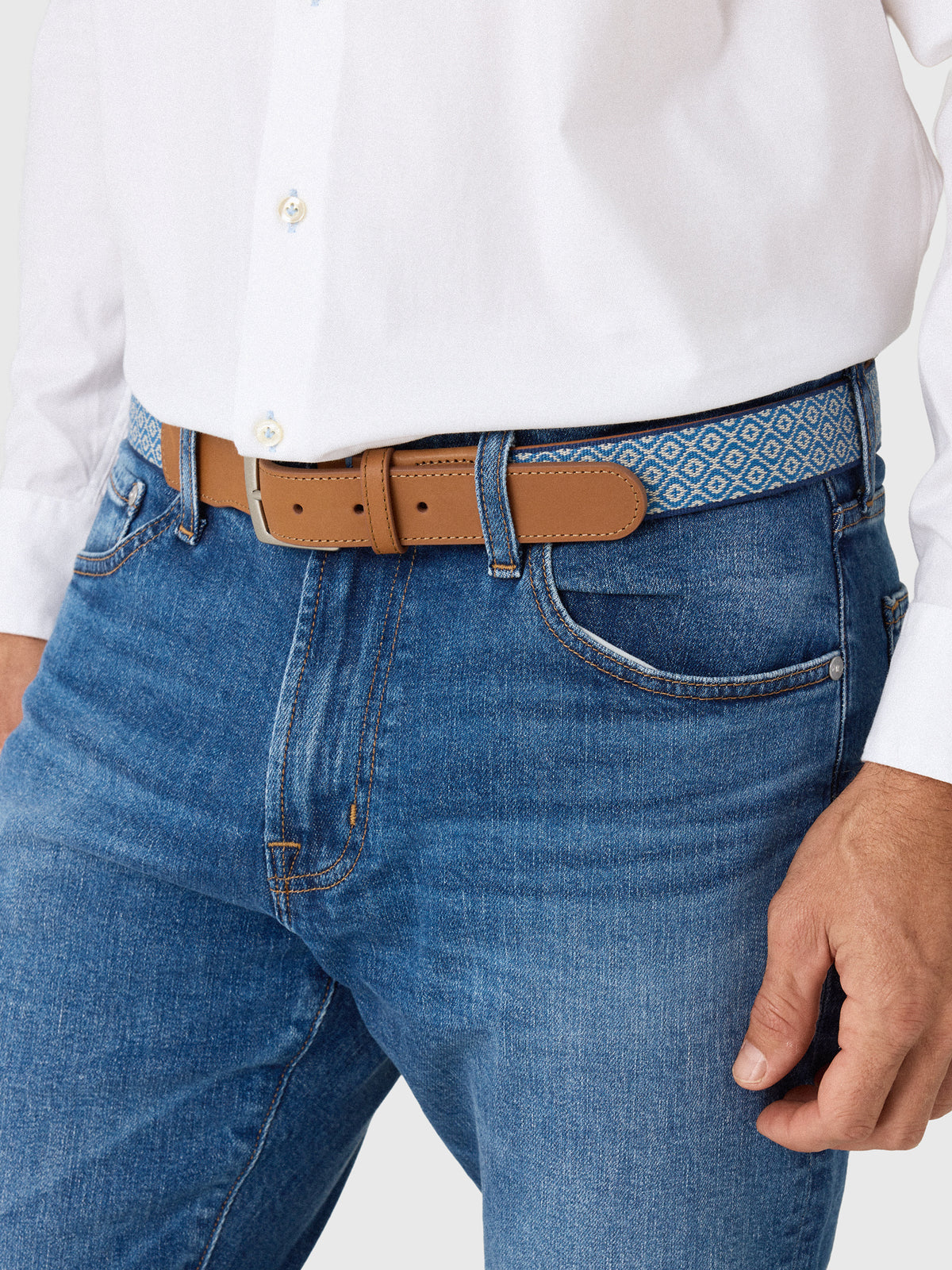 Mobjak Men's Carmel-by-the-Sea Woven Belt - Saint Bernard