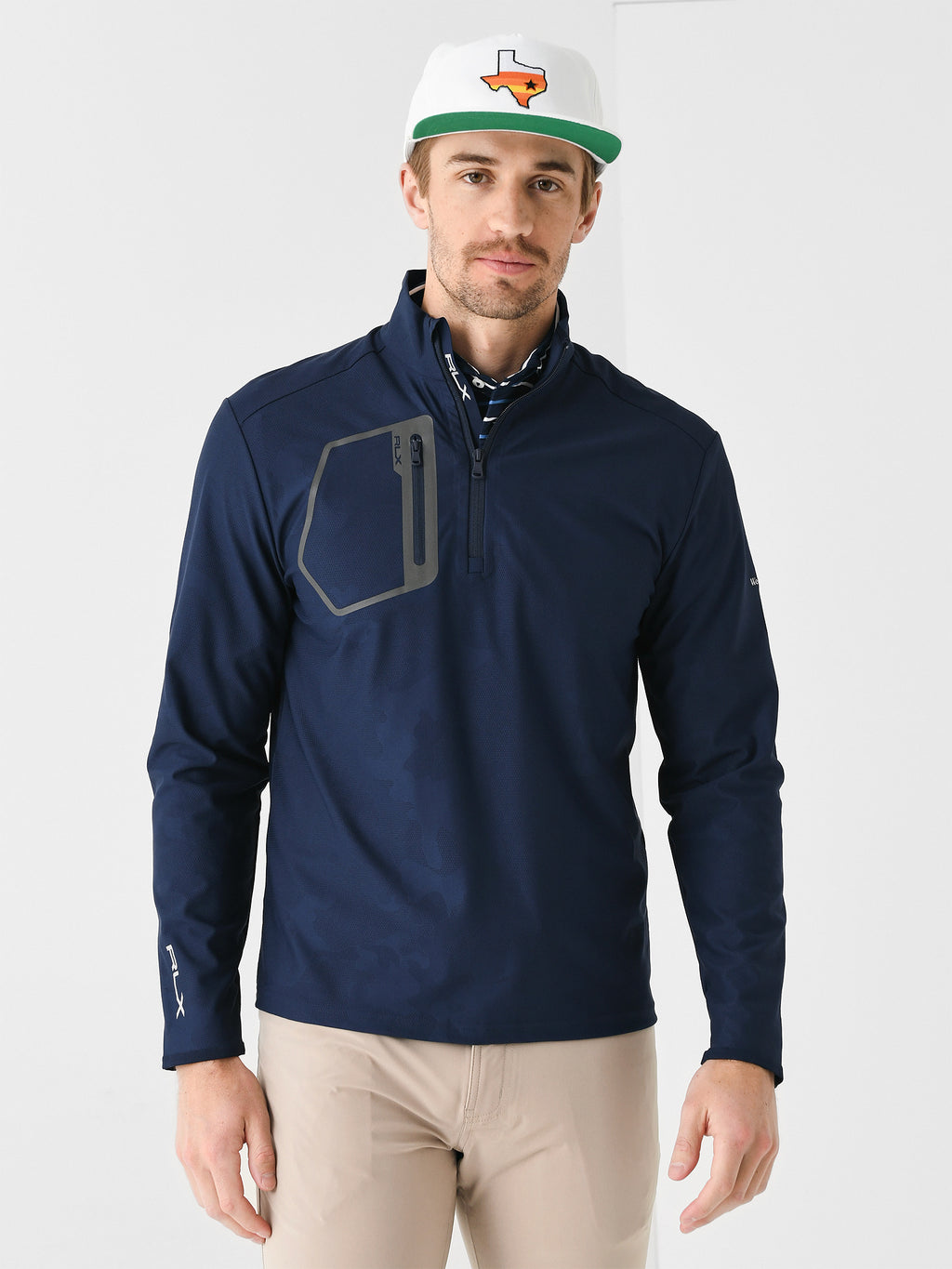 Ralph Lauren Men's Weekend Camo Jacquard Quarter-Zip - Saint Bernard