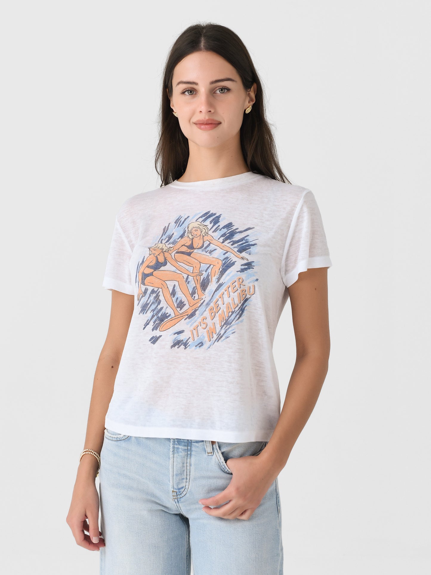 Re/Done Women's Surfer Girls Classic Tee - Saint Bernard