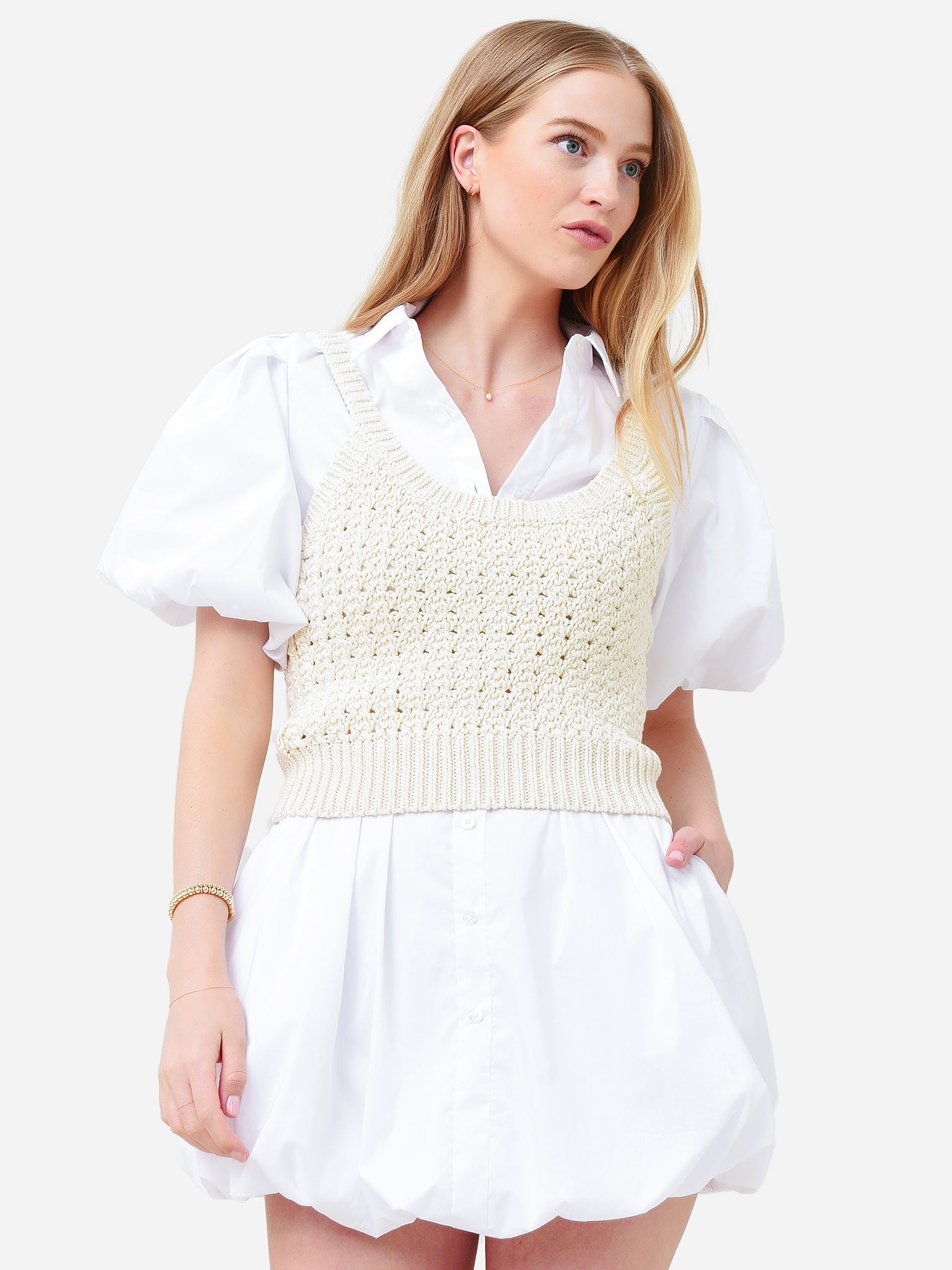 ALC Women's Hadley Crochet Tank Top - Saint Bernard