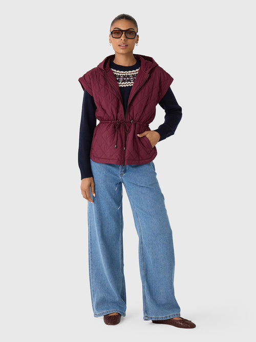 Women's Anorak Hoodie Puffer Vest