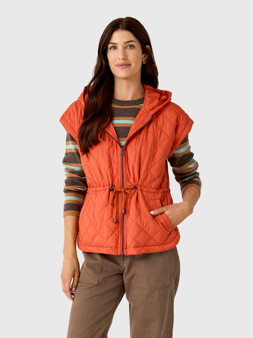 Women's Anorak Hoodie Puffer Vest - Saint Bernard