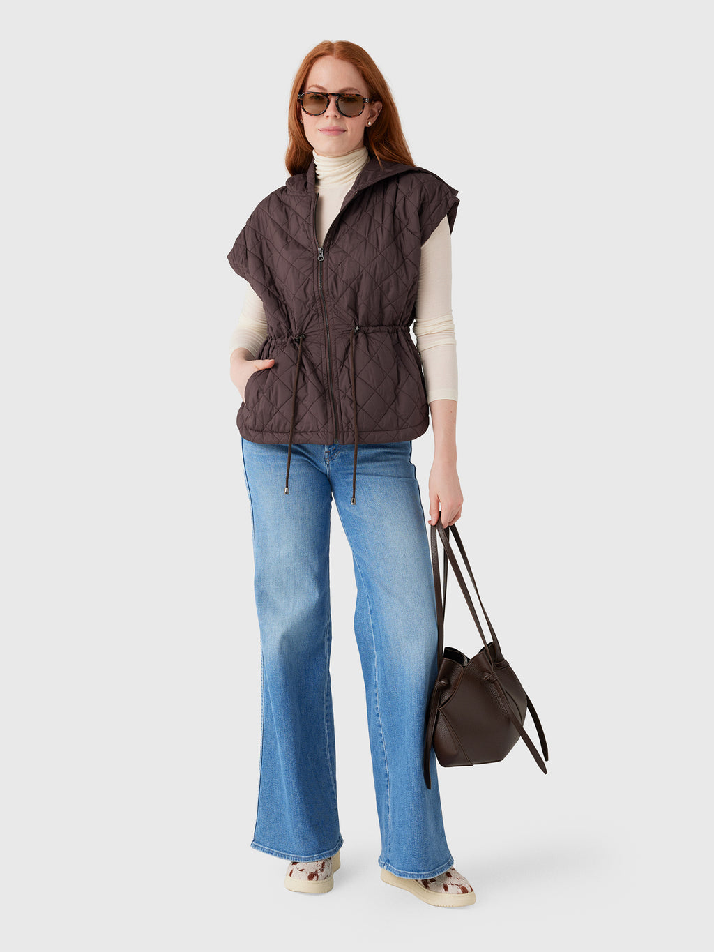Women's Anorak Hoodie Puffer Vest - Saint Bernard