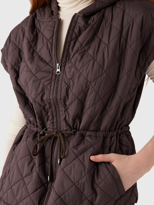 Women's Anorak Hoodie Puffer Vest - Saint Bernard