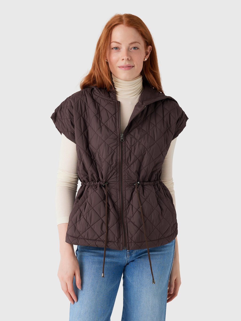 Women's Anorak Hoodie Puffer Vest - Saint Bernard