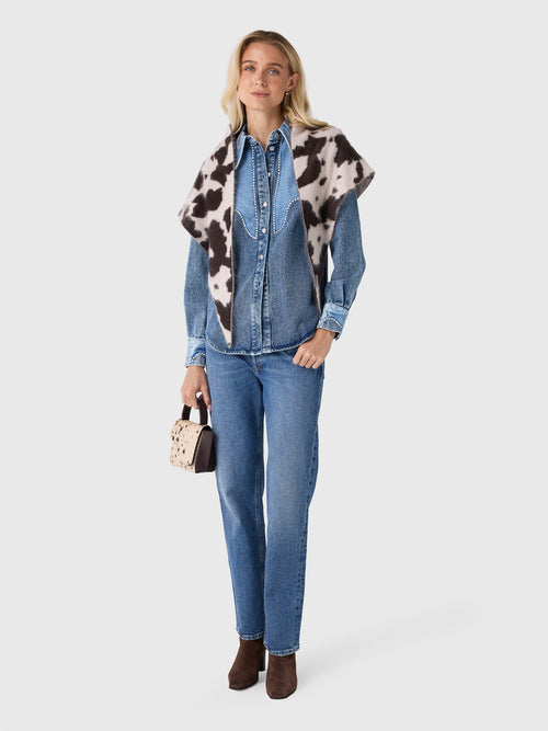 Alemais Women's Jesse Denim Appliqué Shirt
