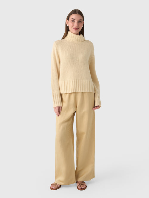 Jenni Kayne Women's Cropped Cashmere Jet Turtleneck