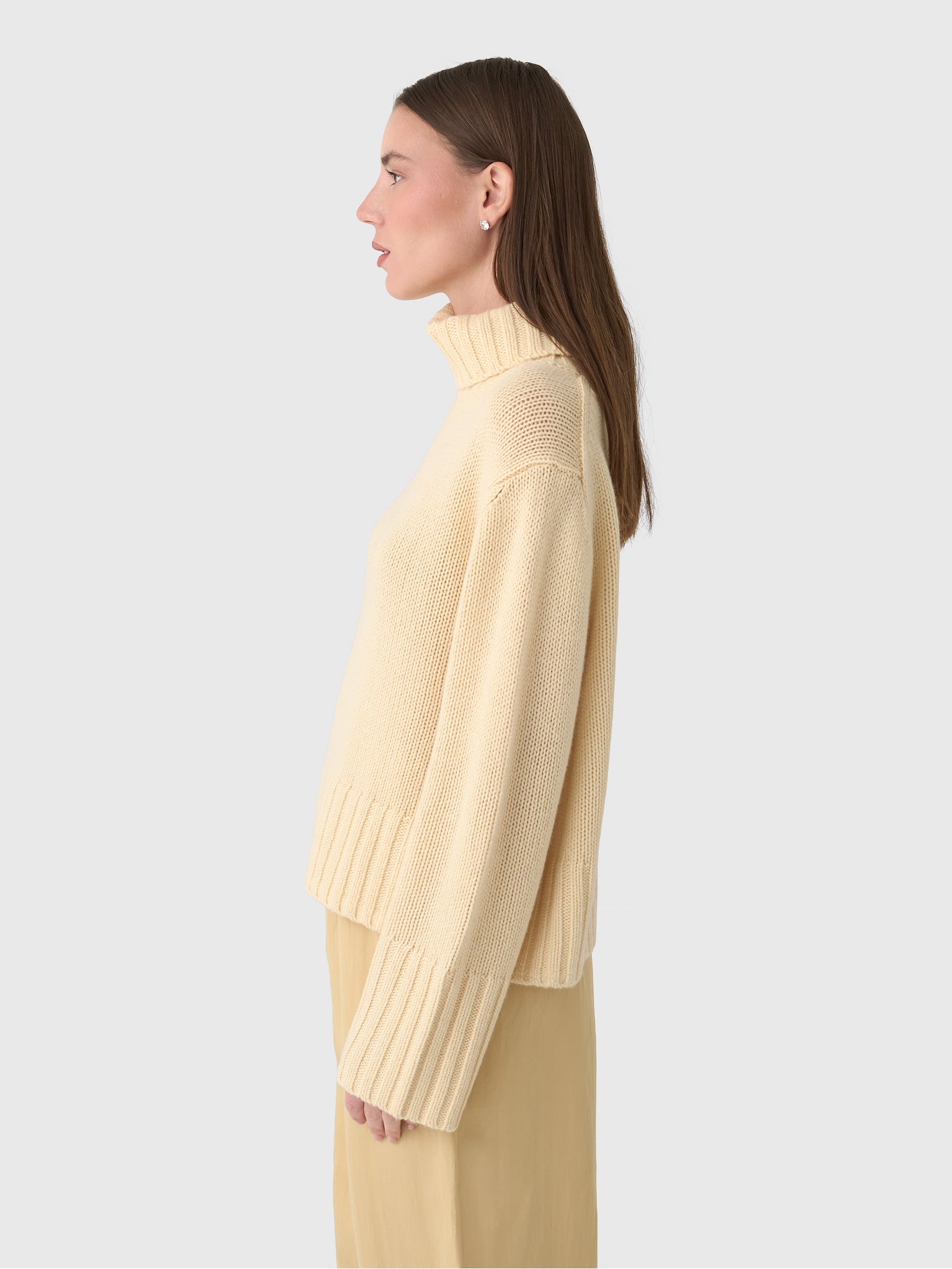 Jenni Kayne Women's Cropped Cashmere Jet Turtleneck - Saint Bernard