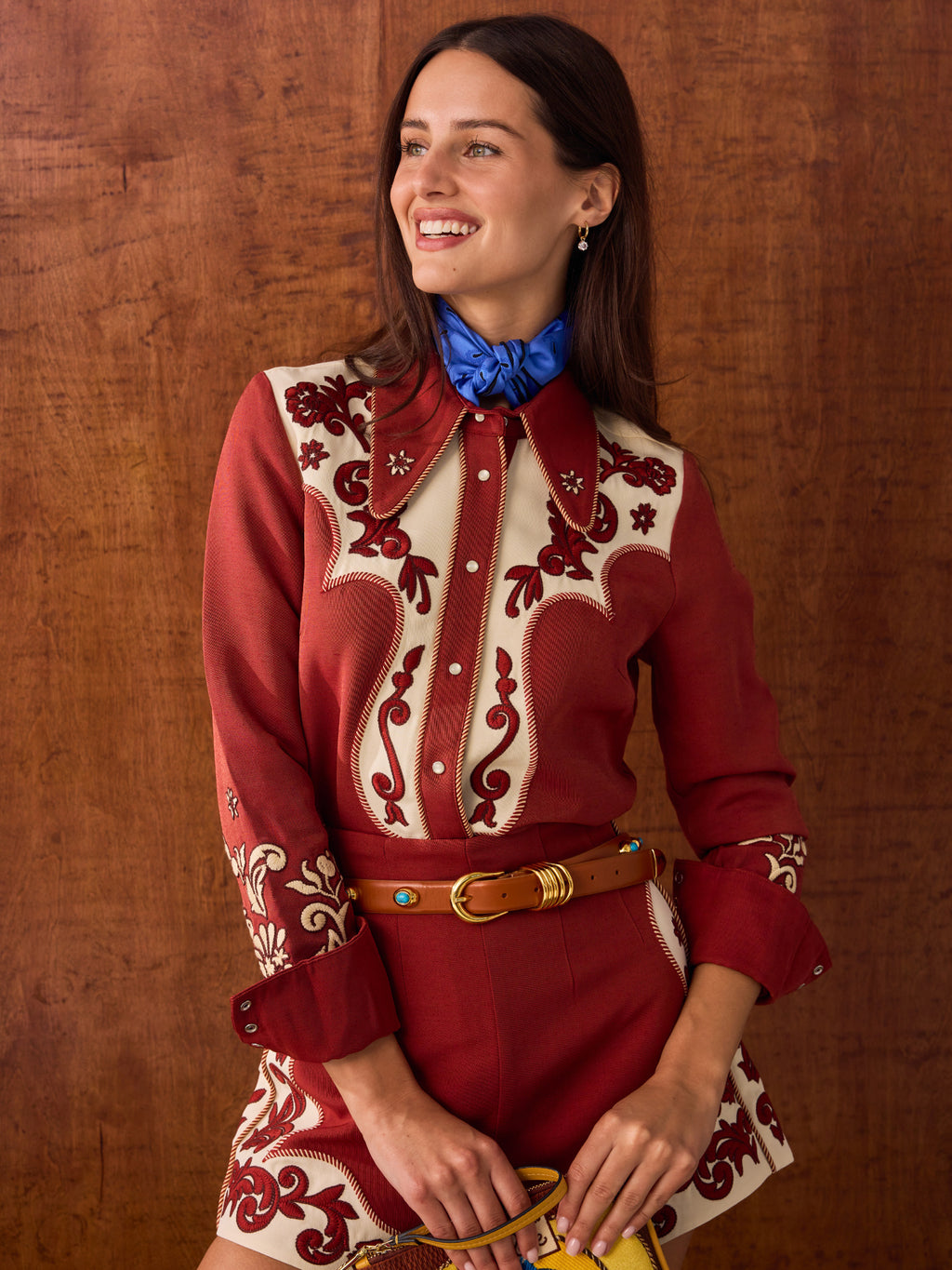Alemais Women's Duke Embroidered Shirt - Saint Bernard