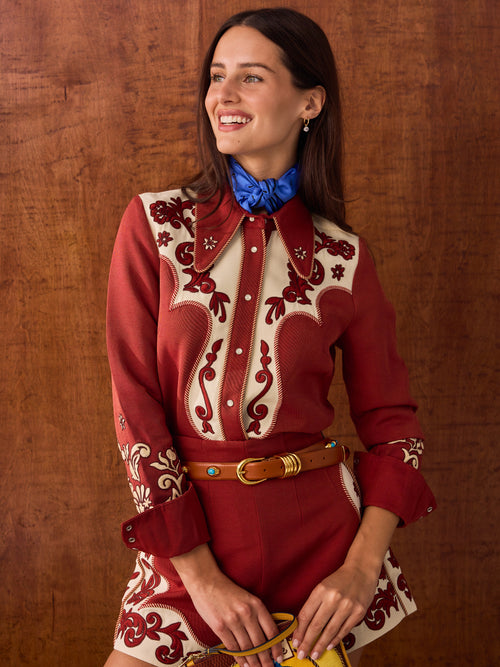 Alemais Women's Duke Embroidered Shirt - Saint Bernard