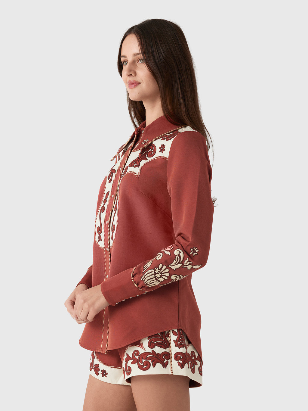 Alemais Women's Duke Embroidered Shirt - Saint Bernard