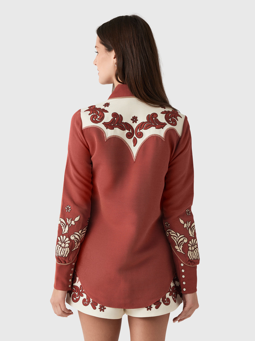Alemais Women's Duke Embroidered Shirt - Saint Bernard