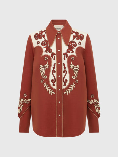 Alemais Women's Duke Embroidered Shirt - Saint Bernard