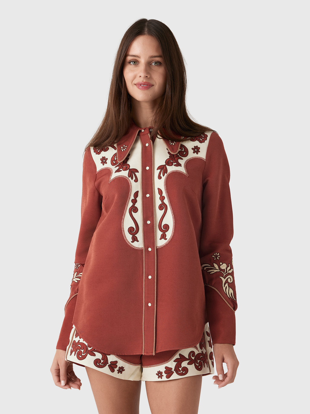 Alemais Women's Duke Embroidered Shirt - Saint Bernard