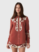 Alemais Women's Duke Embroidered Shirt - Saint Bernard