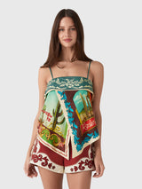 Alemais Women's Ace Silk Scarf Top - Saint Bernard