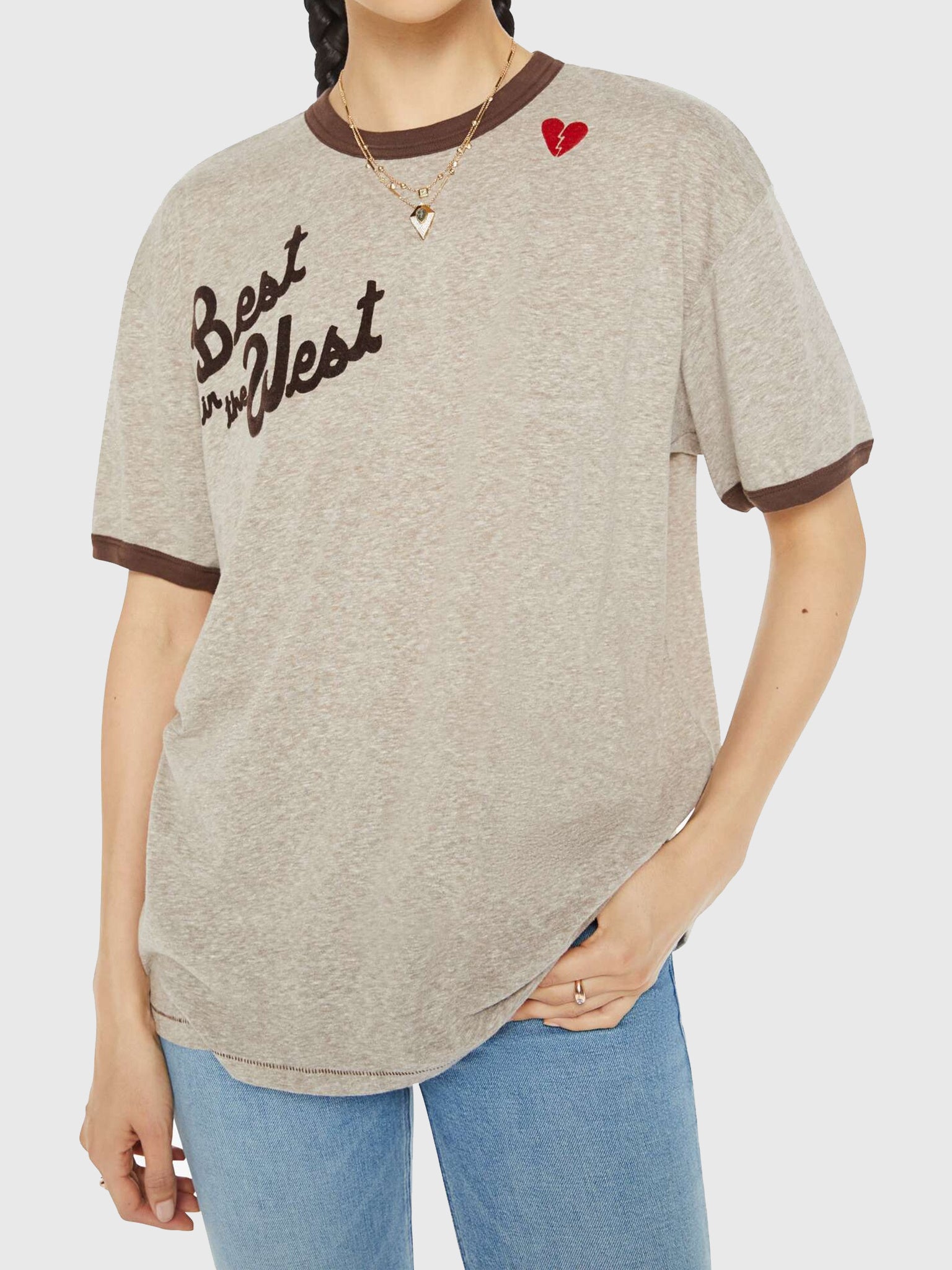 Mother Women's The Lowdown Ringer Tee - Saint Bernard