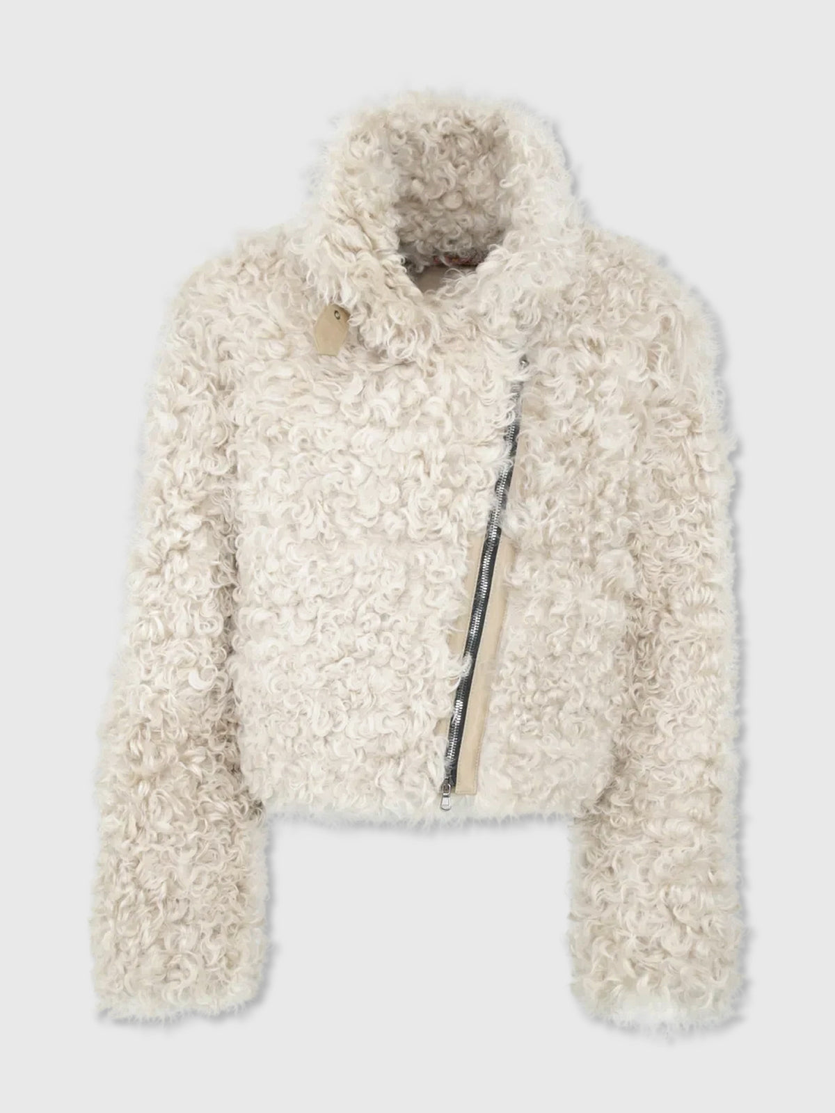 Frauenschuh Women's Ada Curly Fur Lambskin Jacket - Saint Bernard