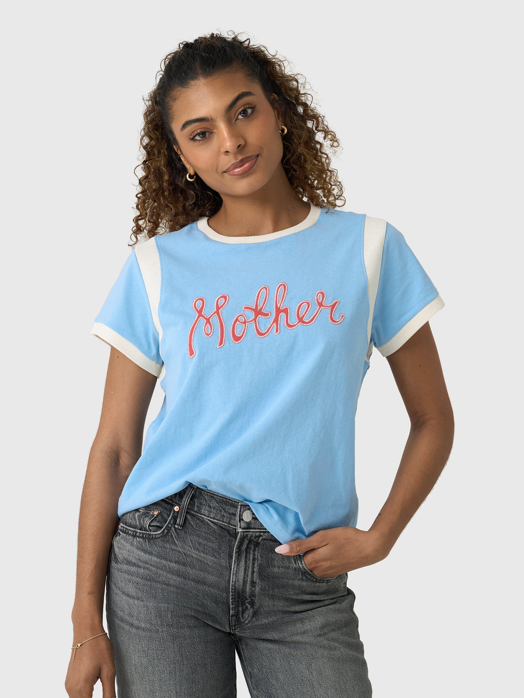 Mother Women's The Boxy Goodie Inset Tee - Saint Bernard