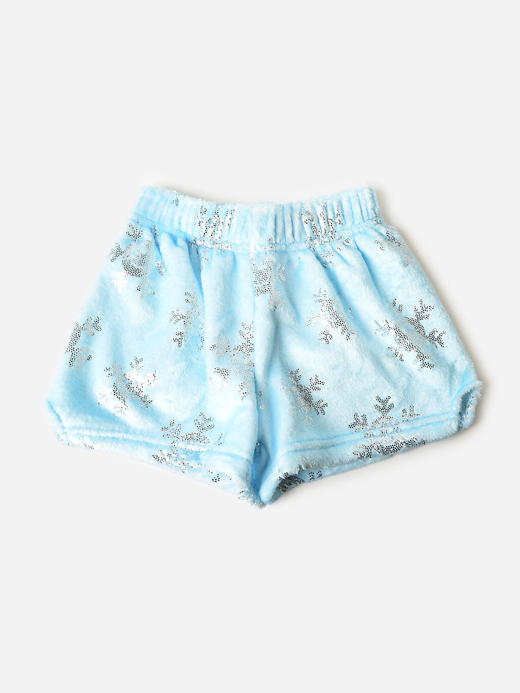 Iscream Girls' Shimmering Snowflakes Plush Pajama Short - Saint Bernard