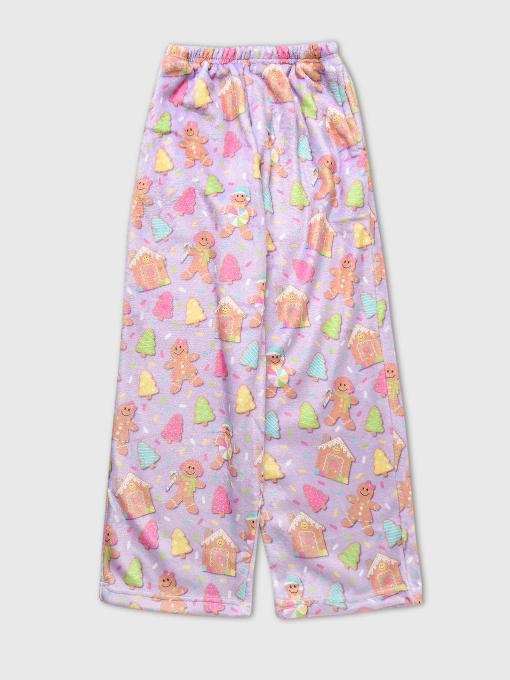 Iscream Girls' Joyful Gingerbread Plush Pajama Pant - Saint Bernard