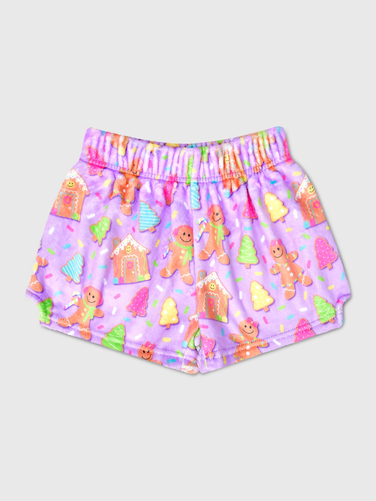 Iscream Girls' Joyful Gingerbread Plush Pajama Short - Saint Bernard