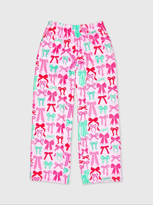 Iscream Girls' Merry Bows Plush Pajama Pant