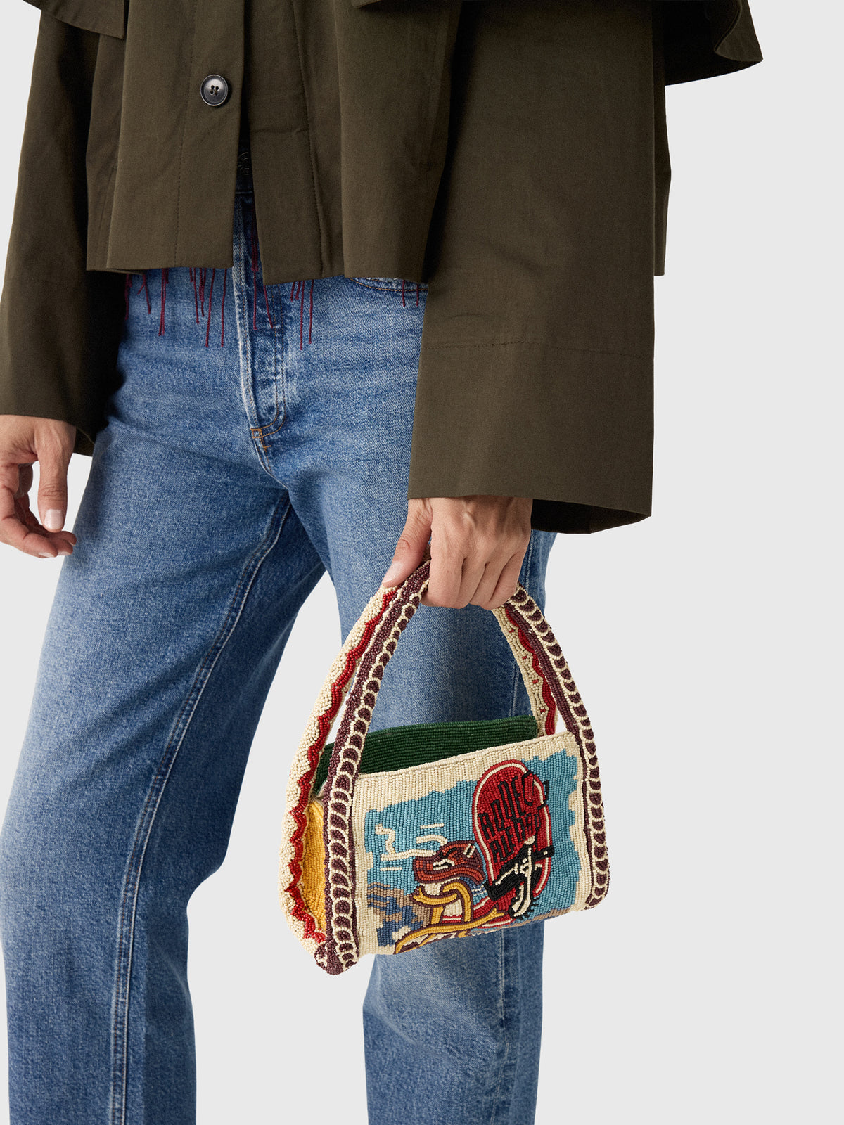 Alemais Ace Beaded Barrel Bag - Saint Bernard
