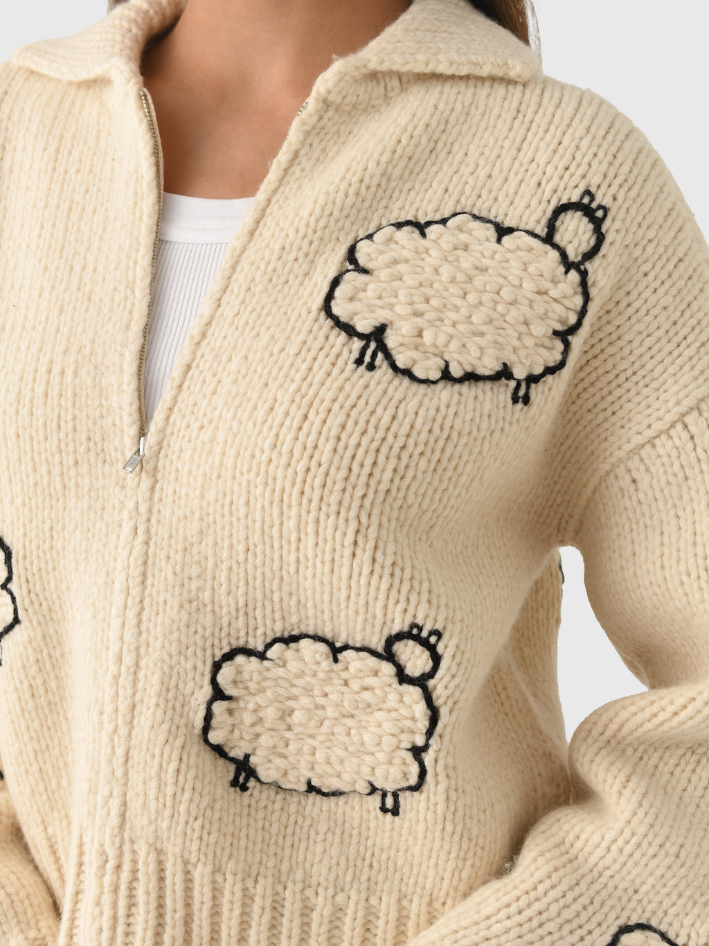 Mother Women's The Crop Raquette Cardigan - Saint Bernard