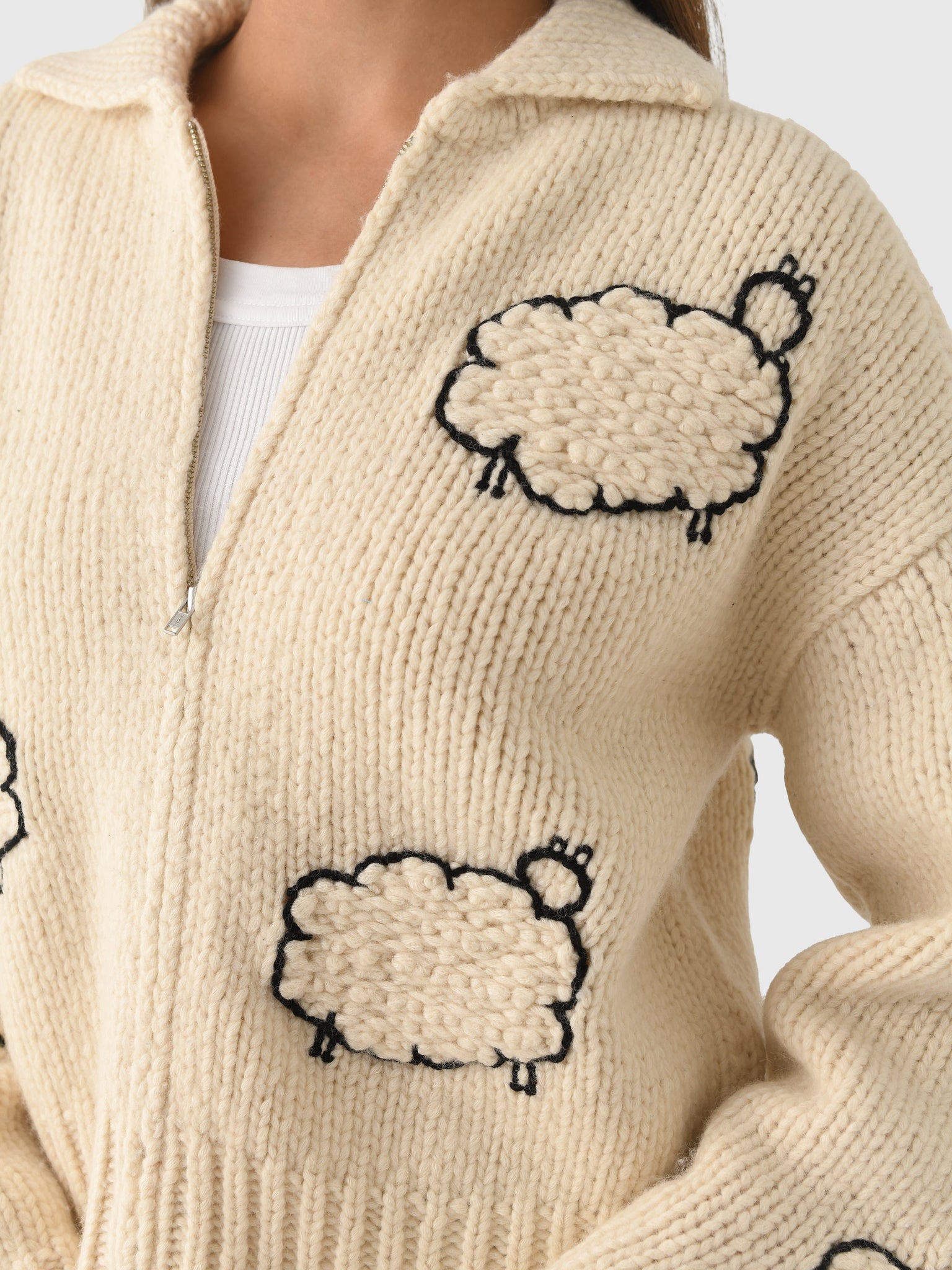 Mother Women's The Crop Raquette Cardigan - Saint Bernard